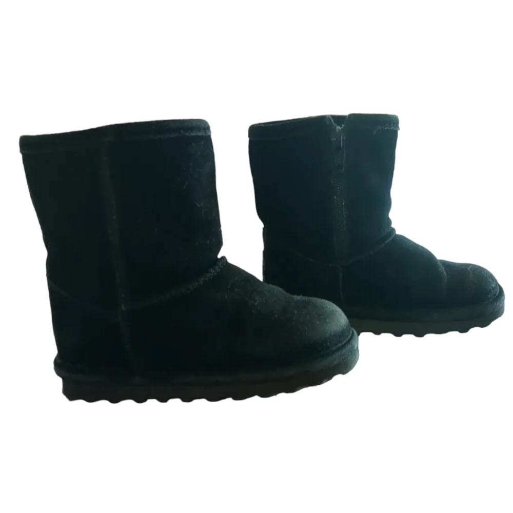 BEARPAW Black Sherpa Lined Booties with Zippered Sides